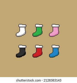 sock set with different color in pixel style