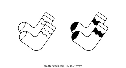 Icono de conjunto de calcetines con fondo blanco Vector Ilustración de stock