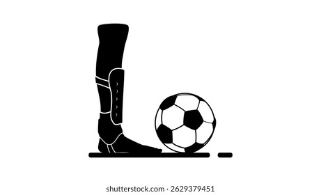 Sock Shin Guard, silhueta isolada preta
