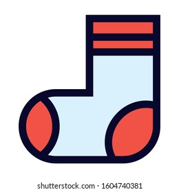 Sock. Simple Vector Color Icon.