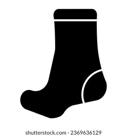 Sock solid icon. Textile clothing vector illustration isolated on white. Hosiery glyph style design, designed for web and app. Eps 10