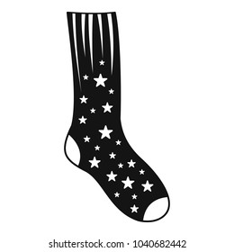 Sock with star icon. Simple illustration of sock with star vector icon for web