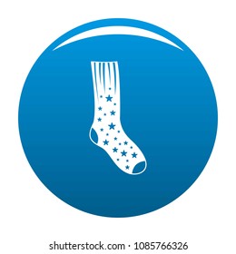 Sock with star icon. Simple illustration of sock with star vector icon for any design blue