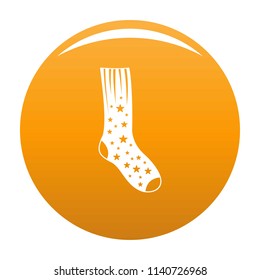 Sock with star icon. Simple illustration of sock with star vector icon for any design orange