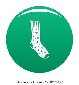 Sock with star icon. Simple illustration of sock with star vector icon for any design green