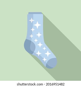Sock stars icon flat vector. Winter collection. Sport wool sock