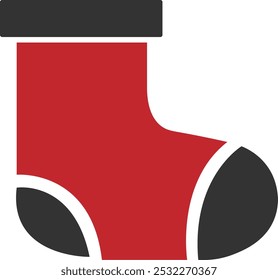 Sock vector art design. Winter sock, Santa sock vector. Sock icon