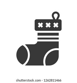 Sock vector, Chirstmas related solid design icon