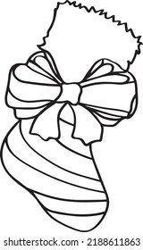 Sock Vector Clip Art, Black and White