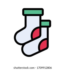 sock vector flat color icon 