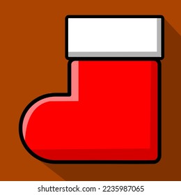 sock vector icon with brown background, vector illustation, shadow 