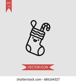 Sock vector icon, illustration symbol