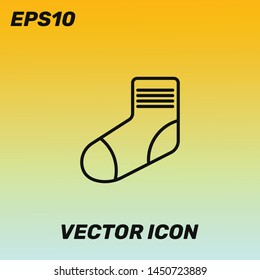 Sock vector icon illustration for web and mobile application isolated on golden gradient background. Premium quality.