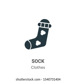 Sock vector icon on white background. Flat vector sock icon symbol sign from modern clothes collection for mobile concept and web apps design.