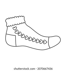 Sock vector icon.Outline vector icon isolated on white background sock.