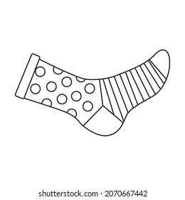 Sock vector icon.Outline vector icon isolated on white background sock.