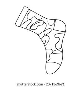 Sock vector icon.Outline vector icon isolated on white background sock.