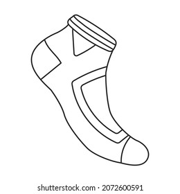 Sock vector icon.Outline vector icon isolated on white background sock.