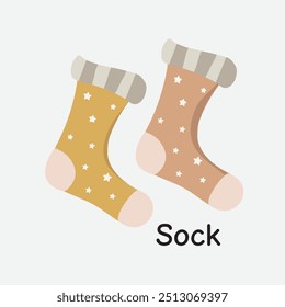 Sock Vector Illustration: Cozy Winter Holiday Accessory Design
