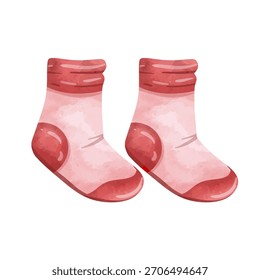 Ilustración vectorial de calcetines, estilo de acuarela dibujado a mano, arte de Clip de calcetines, arte de Clip de calcetines, arte de Clip de calcetines, aislado sobre fondo blanco