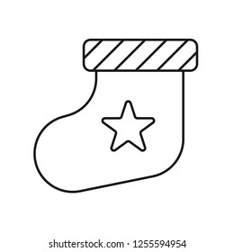 Sock vector sign. Christmas sock icon. Flat symbol. Linear sock icon