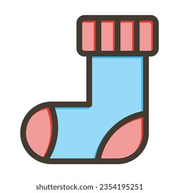Sock Vector Thick Line Filled Colors Icon For Personal And Commercial Use.
