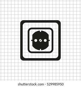 Socket  - black vector icon