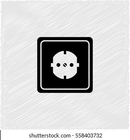 Socket  - black vector icon