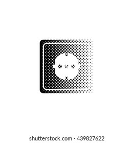 Socket - black vector icon;  halftone illustration