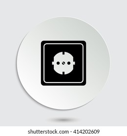 Socket - black vector icon  with shadow