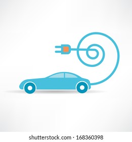 socket and the car is blue icon