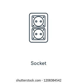 Socket concept line icon. Linear Socket concept outline symbol design. This simple element illustration can be used for web and mobile UI/UX.