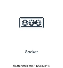 Socket concept line icon. Linear Socket concept outline symbol design. This simple element illustration can be used for web and mobile UI/UX.