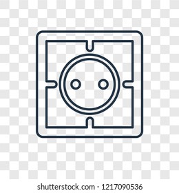 Socket concept vector linear icon isolated on transparent background, Socket concept transparency concept in outline style