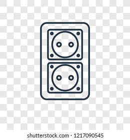 Socket concept vector linear icon isolated on transparent background, Socket concept transparency concept in outline style