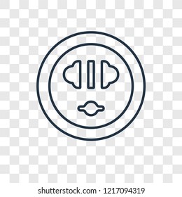Socket concept vector linear icon isolated on transparent background, Socket concept transparency concept in outline style
