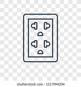 Socket concept vector linear icon isolated on transparent background, Socket concept transparency concept in outline style