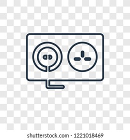 Socket concept vector linear icon isolated on transparent background, Socket concept transparency concept in outline style