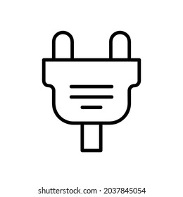 Socket connector icon. Flat pictogram for web. Line stroke. Simple symbol isolated on white background. Outline vector eps10