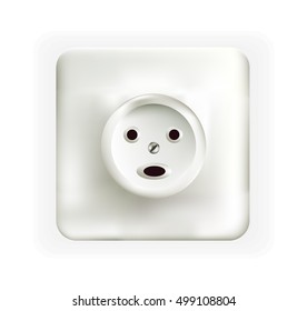 Socket with creative nest in the form of a surprised face