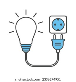 Socket electric power plug icon vector on trendy design