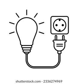 Socket electric power plug icon vector on trendy design
