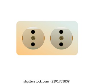 Socket. Electrical appliances for home network. Spare parts for work of an electrician. Isolated on white background. Single object icon. Vector.