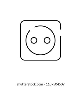 socket, electricity icon. Element of construction for mobile concept and web apps illustration. Thin line icon for website design and development, app development