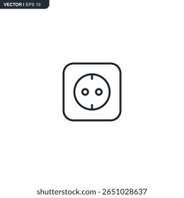 Socket energy, linear style sign for mobile concept and web design. Symbol, logo illustration. Pixel perfect vector graphics