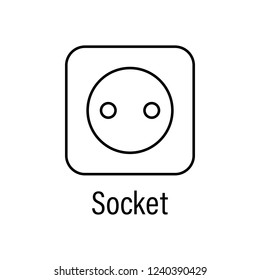 socket, energy outline icon with name