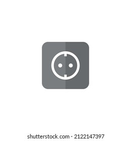 Socket grey flat vector icon