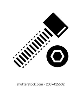 socket head screw glyph icon vector. socket head screw sign. isolated contour symbol black illustration