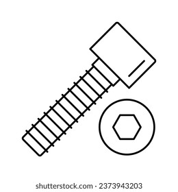 socket head screw line icon vector. socket head screw sign. isolated contour symbol black illustration