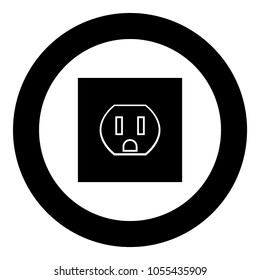 Socket icon black color in circle